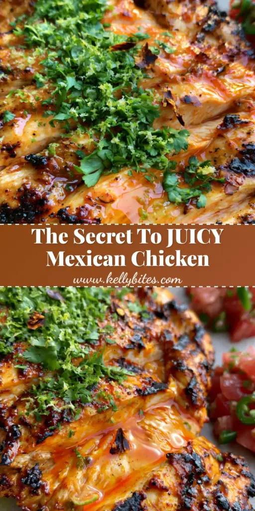 A close-up of sliced grilled chicken with Mexican chicken marinade, fresh cilantro, and lime zest on a stone background.